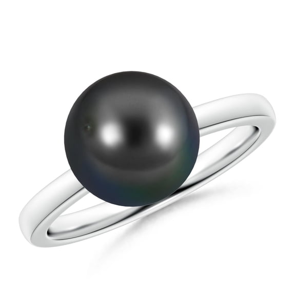 Angara Classic Tahitian Cultured Pearl Solitaire Ring in 925 Sterling Silver for Women | June Birthstone Jewelry for Her
