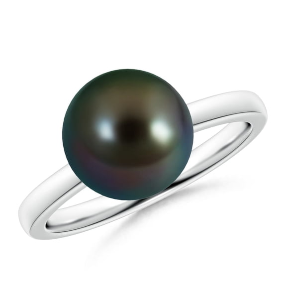 Angara Classic Tahitian Cultured Pearl Solitaire Ring in 925 Sterling Silver for Women | June Birthstone Jewelry for Her