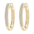thumbnail image 1 of Angara Earrings - Natural Diamond Hinged Hoop Earrings in 14K Yellow Gold for Women | April Birthstone Jewelry, Birthday, Anniversary, Jewelry Gift for Women, 1 of 10