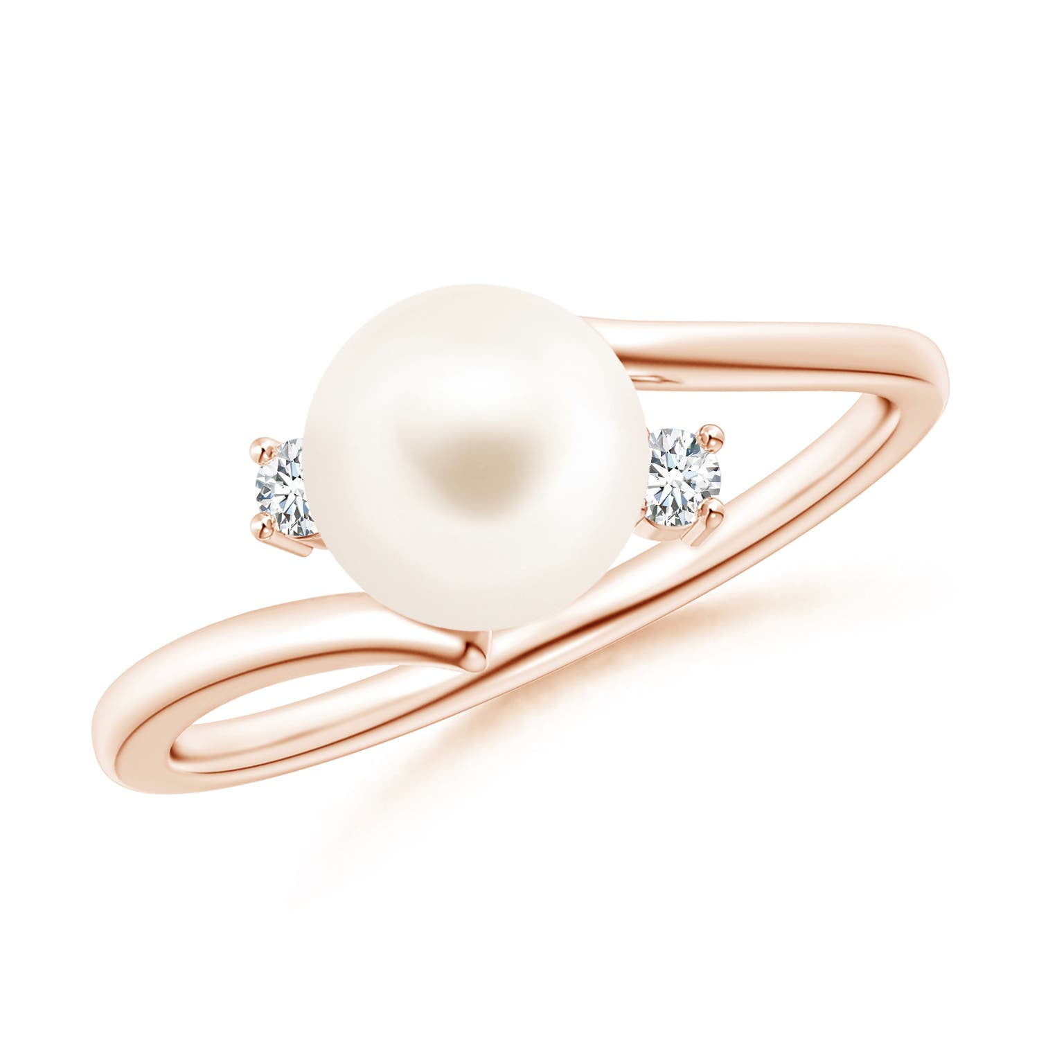 Angara Freshwater Cultured Pearl Bypass Engagement Ring in 14K Rose ...