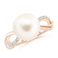thumbnail image 1 of Angara Freshwater Cultured Pearl Infinity Ring in 14K Rose Gold for Women | June Birthstone Jewelry for Her, 1 of 8
