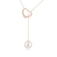 thumbnail image 1 of ANGARA Freshwater Cultured Pearl Lariat-Style Heart Necklace in 14K Rose Gold for Women | June Birthstone, Birthday, Anniversary, Jewelry Gift for Women | Pearl Necklace, 1 of 8