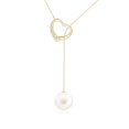 thumbnail image 1 of ANGARA Freshwater Cultured Pearl Lariat-Style Heart Necklace in 14K Yellow Gold for Women | June Birthstone, Birthday, Anniversary, Jewelry Gift for Women | Pearl Necklace, 1 of 8