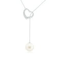 thumbnail image 1 of ANGARA Freshwater Cultured Pearl Lariat-Style Heart Necklace in Platinum for Women | June Birthstone, Birthday, Anniversary, Jewelry Gift for Women | Pearl Necklace, 1 of 8