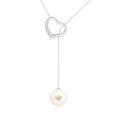 thumbnail image 1 of ANGARA Freshwater Cultured Pearl Lariat-Style Heart Necklace in Platinum for Women | June Birthstone, Birthday, Anniversary, Jewelry Gift for Women | Pearl Necklace, 1 of 8