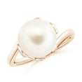 thumbnail image 1 of Angara Freshwater Cultured Pearl Olive Leaf Bypass Ring in 14K Rose Gold for Women | June Birthstone Jewelry for Her, 1 of 8