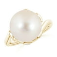 thumbnail image 1 of Angara Freshwater Cultured Pearl Olive Leaf Bypass Ring in 14K Yellow Gold for Women | June Birthstone Jewelry for Her, 1 of 8