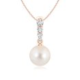 thumbnail image 1 of ANGARA Freshwater Cultured Pearl Pendant with Diamonds in 14K Rose Gold for Women | June Birthstone, Birthday, Anniversary, Jewelry Gift for Women | Pearl Necklace, 1 of 10