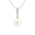 thumbnail image 1 of ANGARA Freshwater Cultured Pearl Pendant with Diamonds in 14K White Gold for Women | June Birthstone, Birthday, Anniversary, Jewelry Gift for Women | Pearl Necklace, 1 of 6