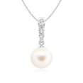 thumbnail image 1 of ANGARA Freshwater Cultured Pearl Pendant with Diamonds in Platinum for Women | June Birthstone, Birthday, Anniversary, Jewelry Gift for Women | Natural Pearl Necklace, 1 of 6