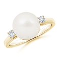thumbnail image 1 of Angara Freshwater Cultured Pearl Ring with Diamond Accents in 14K Yellow Gold for Women | June Birthstone Jewelry for Her, 1 of 8