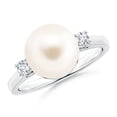 thumbnail image 1 of Angara Freshwater Cultured Pearl Ring with Diamond Accents in 925 Sterling Silver for Women | June Birthstone Jewelry for Her, 1 of 8