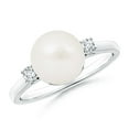 thumbnail image 1 of Angara Freshwater Cultured Pearl Ring with Diamond Accents in 925 Sterling Silver for Women | June Birthstone Jewelry for Her, 1 of 8
