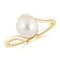 thumbnail image 1 of ANGARA Freshwater Cultured Pearl Solitaire Bypass Ring in 14K Yellow Gold for Women | June Birthstone, Birthday, Anniversary, Jewelry Gift for Women | Pearl Ring, 1 of 7