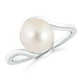 thumbnail image 1 of ANGARA Freshwater Cultured Pearl Solitaire Bypass Ring in 925 Sterling Silver for Women | June Birthstone, Birthday, Anniversary, Jewelry Gift for Women | Pearl Ring, 1 of 10