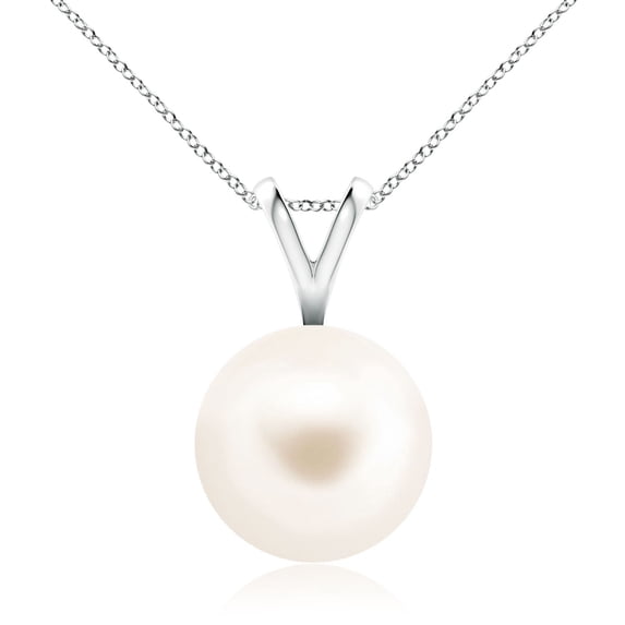 ANGARA Freshwater Cultured Pearl Solitaire V-Bale Pendant in Platinum for Women | June Birthstone, Birthday, Anniversary, Jewelry Gift for Women | Pearl Necklace