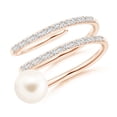 thumbnail image 1 of Angara Freshwater Cultured Pearl Spiral Wrap Ring in 14K Rose Gold for Women | June Birthstone Jewelry for Her, 1 of 8