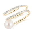 thumbnail image 1 of Angara Freshwater Cultured Pearl Spiral Wrap Ring in 14K Yellow Gold for Women | June Birthstone Jewelry for Her, 1 of 8