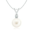 thumbnail image 1 of ANGARA Freshwater Cultured Pearl V-Bale Pendant in Platinum for Women | June Birthstone, Birthday, Anniversary, Jewelry Gift for Women | Pearl Necklace, 1 of 8