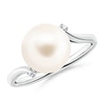 thumbnail image 1 of Angara Freshwater Cultured Pearl and Diamond Bypass Ring in 14K White Gold for Women | June Birthstone Jewelry for Her, 1 of 7