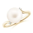 thumbnail image 1 of Angara Freshwater Cultured Pearl and Diamond Bypass Ring in 14K Yellow Gold for Women | June Birthstone Jewelry for Her, 1 of 7