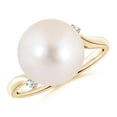 thumbnail image 1 of Angara Freshwater Cultured Pearl and Diamond Bypass Ring in 14K Yellow Gold for Women | June Birthstone Jewelry for Her, 1 of 7