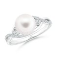thumbnail image 1 of Angara Freshwater Cultured Pearl and Diamond Infinity Ring in 14K White Gold for Women | June Birthstone Jewelry for Her, 1 of 7