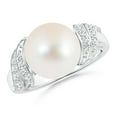 thumbnail image 1 of ANGARA Freshwater Cultured Pearl and Diamond Swirl Ring in 14K White Gold for Women | June Birthstone, Birthday, Anniversary, Jewelry Gift for Women | Pearl Ring, 1 of 9