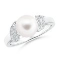 thumbnail image 1 of Angara Freshwater Cultured Pearl and Diamond Swirl Ring in 925 Sterling Silver for Women | June Birthstone Jewelry for Her, 1 of 7