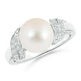 thumbnail image 1 of Angara Freshwater Cultured Pearl and Diamond Swirl Ring in 925 Sterling Silver for Women | June Birthstone Jewelry for Her, 1 of 7