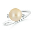 thumbnail image 1 of Angara Golden South Sea Cultured Pearl Bypass Engagement Ring in Platinum for Women | June Birthstone Jewelry for Her, 1 of 8