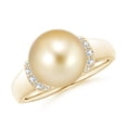 thumbnail image 1 of ANGARA Golden South Sea Cultured Pearl Collar Ring with Diamonds in 14K Yellow Gold for Women | June Birthstone, Birthday, Anniversary, Jewelry Gift for Women | Pearl Ring, 1 of 8