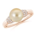 thumbnail image 1 of ANGARA Golden South Sea Cultured Pearl & Pave-Set Diamond Ring in 14K Rose Gold for Women | June Birthstone, Birthday, Anniversary, Jewelry Gift for Women | Pearl Ring, 1 of 8