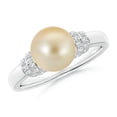 thumbnail image 1 of ANGARA Golden South Sea Cultured Pearl & Pave-Set Diamond Ring in 14K White Gold for Women | June Birthstone, Birthday, Anniversary, Jewelry Gift for Women | Pearl Ring, 1 of 8