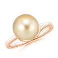 thumbnail image 1 of ANGARA Golden South Sea Cultured Pearl Ring with Spiral Metal Loop in 14K Rose Gold for Women | June Birthstone, Birthday, Anniversary, Jewelry Gift for Women | Pearl Ring, 1 of 5