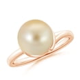 thumbnail image 1 of ANGARA Golden South Sea Cultured Pearl Ring with Spiral Metal Loop in 14K Rose Gold for Women | June Birthstone, Birthday, Anniversary, Jewelry Gift for Women | Pearl Ring, 1 of 5