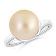 thumbnail image 1 of ANGARA Golden South Sea Cultured Pearl Ring with Spiral Metal Loop in 14K White Gold for Women | June Birthstone, Birthday, Anniversary, Jewelry Gift for Women | Pearl Ring, 1 of 8