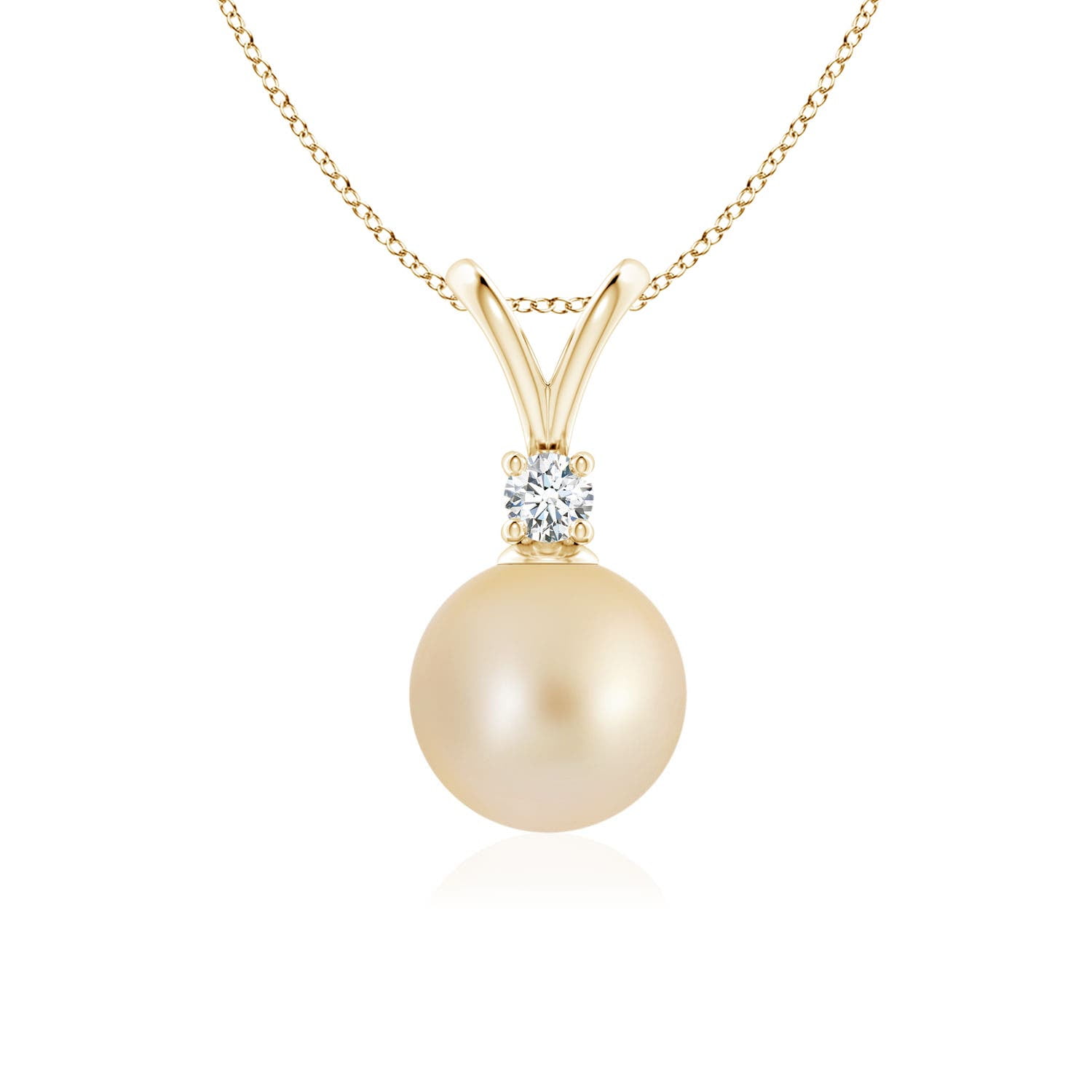 Angara Golden South Sea Cultured Pearl V-Bale Pendant in 14K Yellow ...