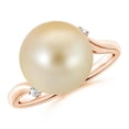 thumbnail image 1 of ANGARA Golden South Sea Cultured Pearl and Diamond Bypass Ring in 14K Rose Gold for Women | June Birthstone, Birthday, Anniversary, Jewelry Gift for Women | Pearl Ring, 1 of 7