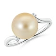 thumbnail image 1 of ANGARA Golden South Sea Cultured Pearl and Diamond Bypass Ring in 14K White Gold for Women | June Birthstone, Birthday, Anniversary, Jewelry Gift for Women | Pearl Ring, 1 of 7