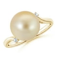 thumbnail image 1 of Angara Golden South Sea Cultured Pearl and Diamond Bypass Ring in 14K Yellow Gold for Women | June Birthstone Jewelry for Her, 1 of 7