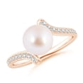 thumbnail image 1 of Angara Japanese Akoya Cultured Pearl Bypass Ring in 14K Rose Gold for Women | June Birthstone Jewelry for Her, 1 of 8