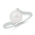 thumbnail image 1 of Angara Japanese Akoya Cultured Pearl Bypass Ring in 14K White Gold for Women | June Birthstone Jewelry for Her, 1 of 8