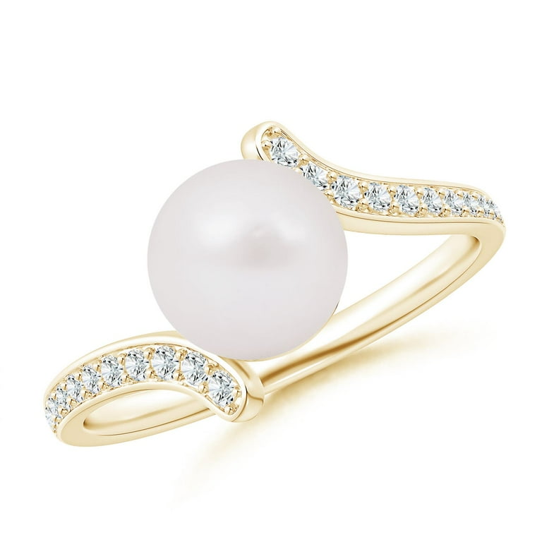 14k Gold Akoya Cultured Pearl Bypass Ring 14k Gold Akoya Cultured Pearl Bypass Ring