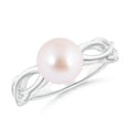thumbnail image 1 of ANGARA Japanese Akoya Cultured Pearl Interlaced Shank Engagement Ring in 14K White Gold for Women | June Birthstone, Birthday, Anniversary, Jewelry Gift for Women | Pearl Ring, 1 of 8