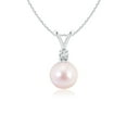 thumbnail image 1 of ANGARA Japanese Akoya Cultured Pearl V-Bale Pendant in 14K White Gold for Women | June Birthstone, Birthday, Anniversary, Jewelry Gift for Women | Pearl Necklace, 1 of 5