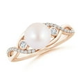 thumbnail image 1 of ANGARA Japanese Akoya Cultured Pearl and Diamond Infinity Ring in 14K Rose Gold for Women | June Birthstone, Birthday, Anniversary, Jewelry Gift for Women | Pearl Ring, 1 of 7