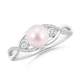 thumbnail image 1 of ANGARA Japanese Akoya Cultured Pearl and Diamond Infinity Ring in 925 Sterling Silver for Women | June Birthstone, Birthday, Anniversary, Jewelry Gift for Women | Pearl Ring, 1 of 8