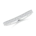 thumbnail image 1 of ANGARA Lab Grown Aeon Diamond Curved Wedding Ring for Women in 14K White Gold (Size-1mm| Color-F-G| Clarity-VS) | April Birthstone, Anniversary, Jewelry Gift for Women | Lab-Grown Diamond Ring, 1 of 4