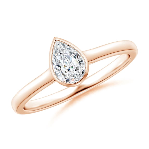 ANGARA Lab Grown Solitaire Diamond Engagement Ring in 14K Rose Gold for Women (Size-6x4mm| Color-F-G| Clarity-VS) | April Birthstone, Anniversary, Jewelry Gift for Women | Lab Grown Diamond Ring